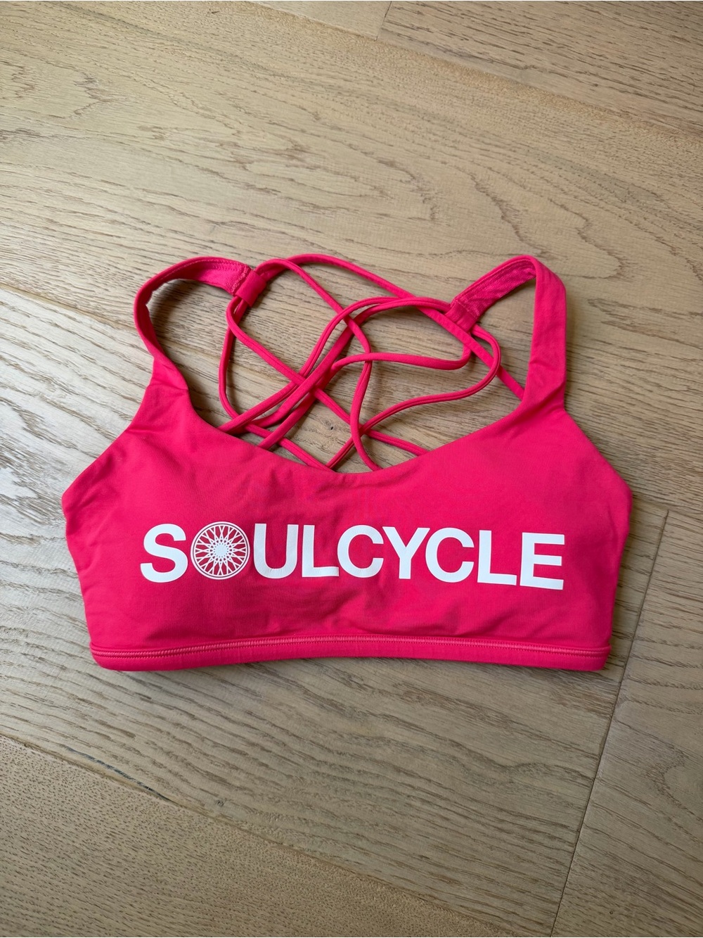EUC Lululemon x Soulcycle Bright Pink Free to Be Wild Bra size 4